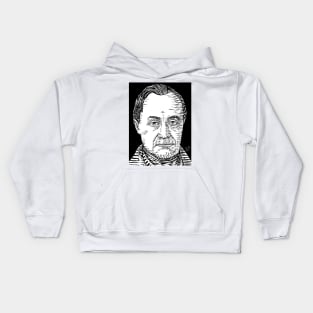 AUGUSTE COMTE ink portrait Kids Hoodie